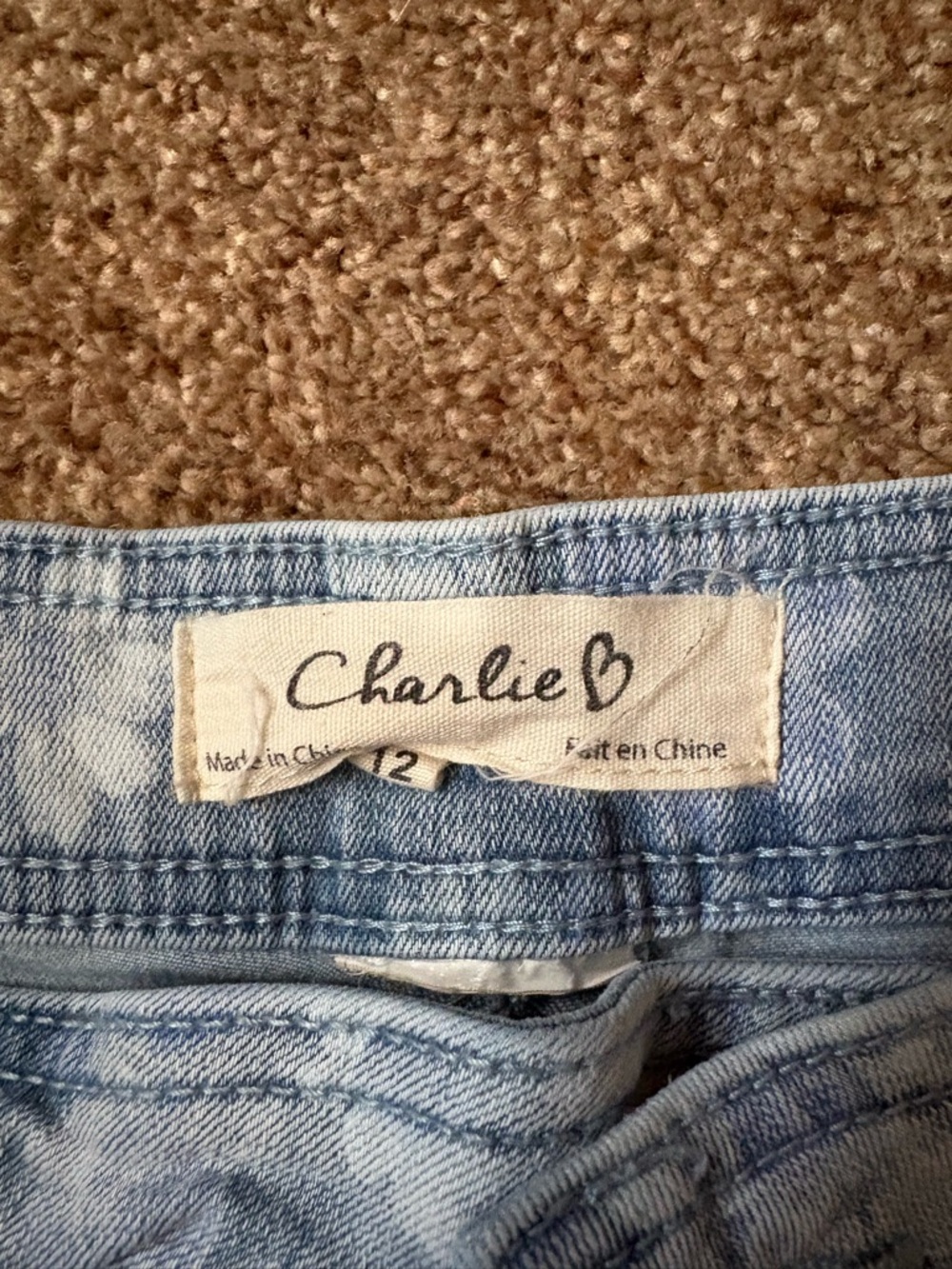 CHARLIE B Light Blue Floral Wide-Leg Jeans - Picture 3 of 3
